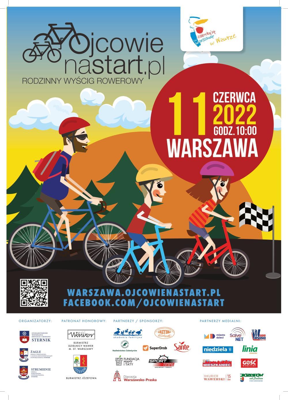 Rodzina na rowerach, ilustracja